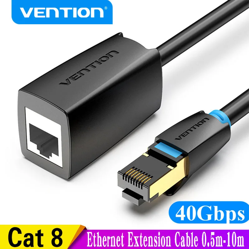 Vention Cat8 Ethernet Extension Cable SFTP 40Gbps RJ45 Extender Patch Cord Adapter for Router Modem PC Cat 8 Ethernet Cable new