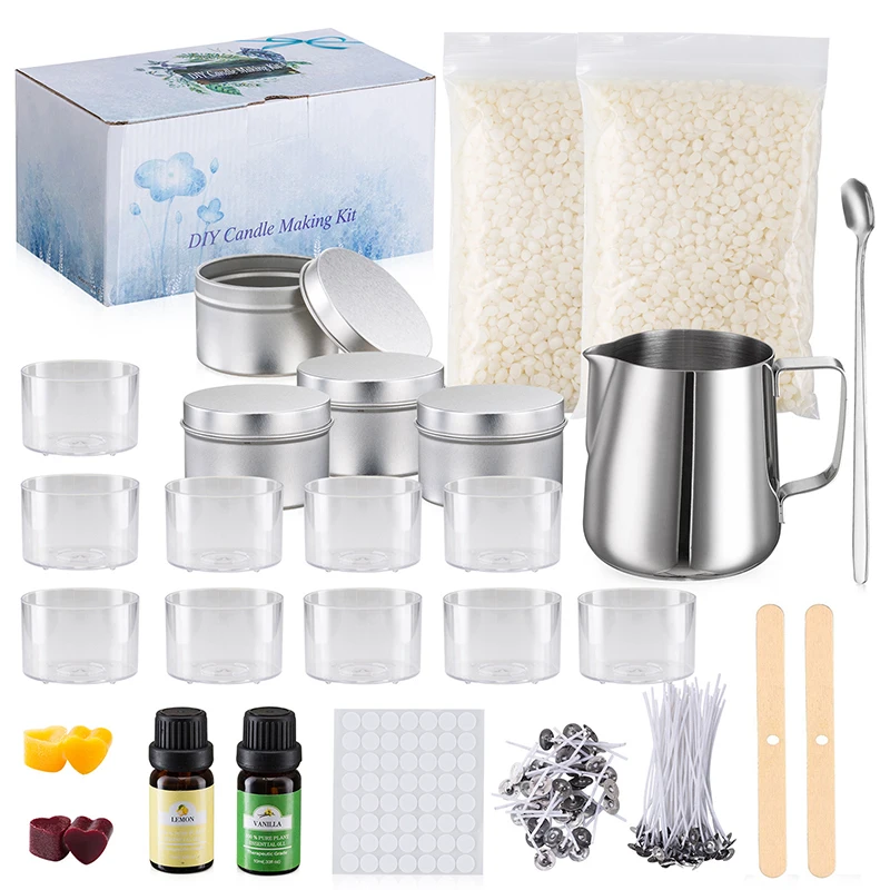 DIY Candle Making Kit Soy Bean Wax Candle Making Supplies Aromatherapy Candle Making Set Beeswax Crafts Handmade Candle Making