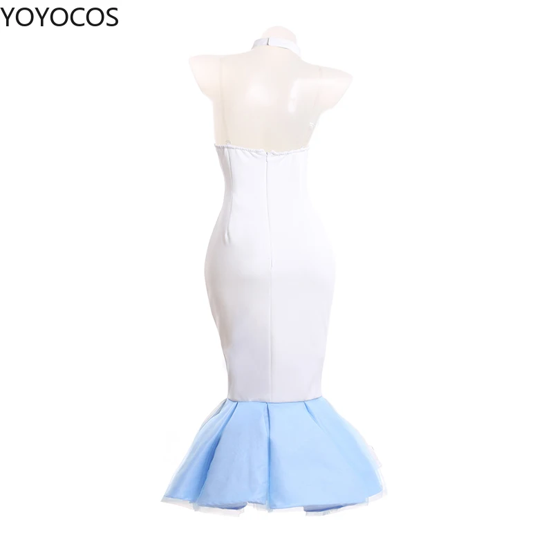 YOYOCOS Azur Lane HMS Hood Cosplay Costume New Fashion White Long Dress Windbreaker Sexy Thin Trench Game Cosplay High Quality