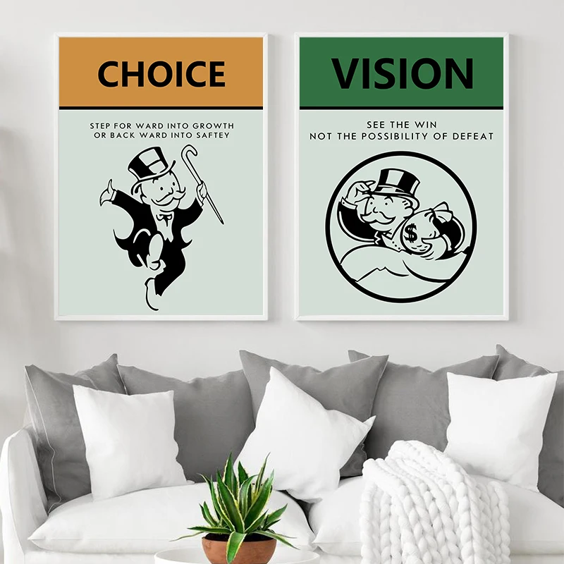 Monopoly Collection Board Game Posters and Prints Gaming Room Wall Art Pictures Decoration Canvas Painting Office Home Decor