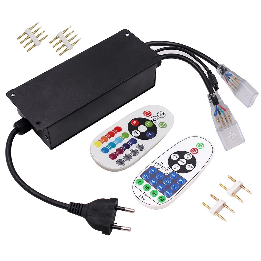 

220V LED Strip Light Controller Remote Control LED Light Dimmer with EU Plug for 2835 5630 5050 RGB 6mm 10mm 12mm 15mm PCB Strip