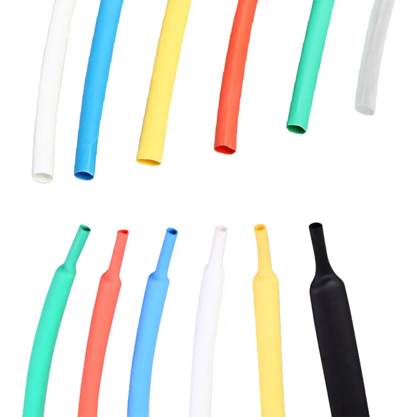 1M φ10mm - φ14mm Heat Shrink Tube Electric Cable Sleeving Tubing  2:1 Wire Colours black white red green yellow blue Transparent