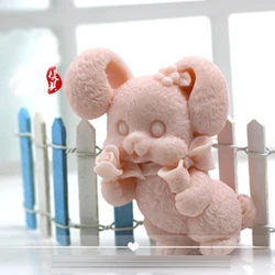 PRZY Mould Bunny Mold Silicones Rabbit Animal Mold Soap Molds Handmade Soap Fondant Clay Resin Moulds Candle Mould