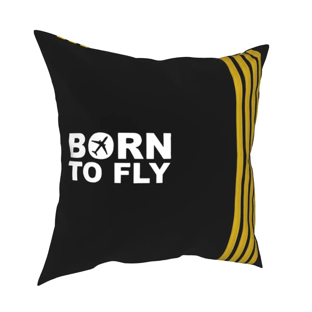 Born To Fly Captain Stripes Square Pillow Case Pilot Air Fighter Cushion Covers Funny Zippered Decor Pillowcase for Bed 18'