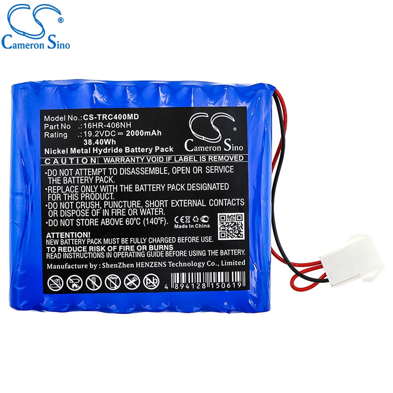 CameronSino Pin Cho Trismed Cardipia 400/400H/406NH Phù Hợp Với Trismed 16HR-406NH Y Tế Thay Thế Pin 2000MAh/38.40Wh Xanh Dương