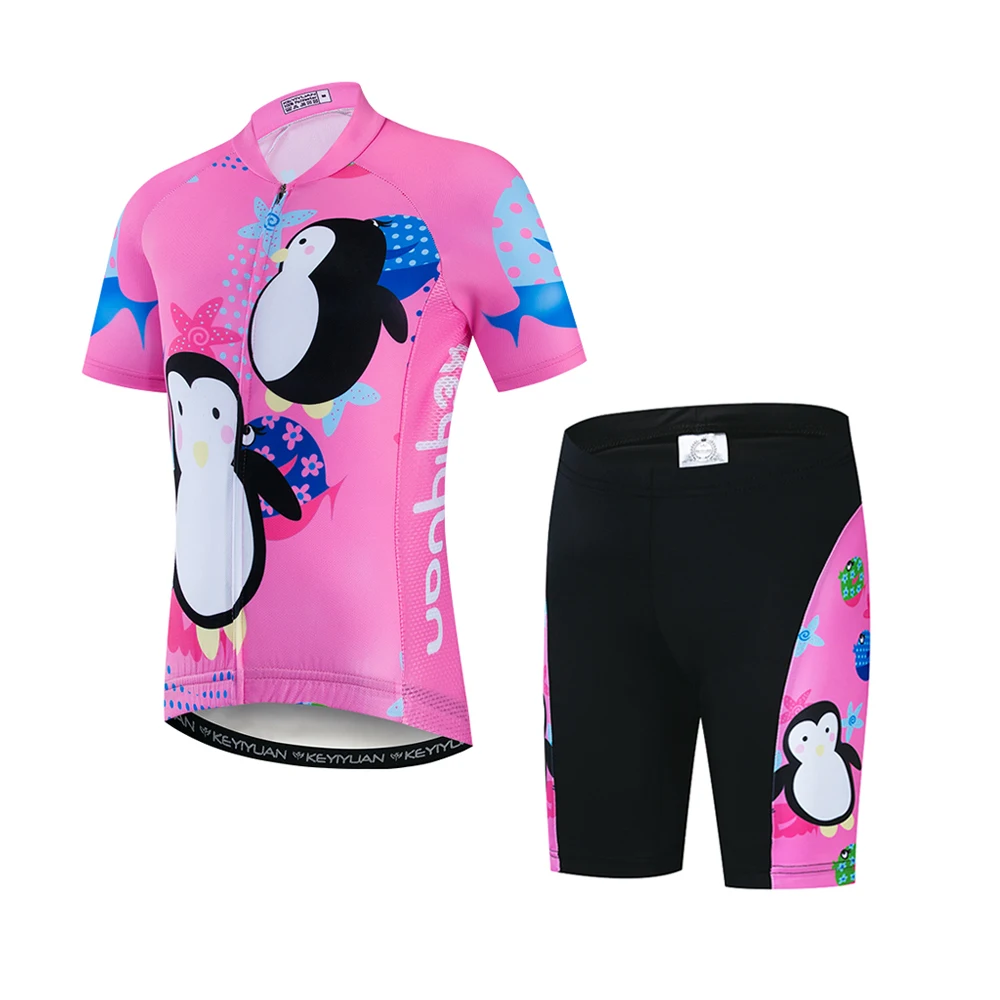 

KEYIYUAN New Kids Cycling Jersey Set Popular Boys Girls Bicycle Sports Wear Suit Children Road Bike Shirts Pants MTB Maillot