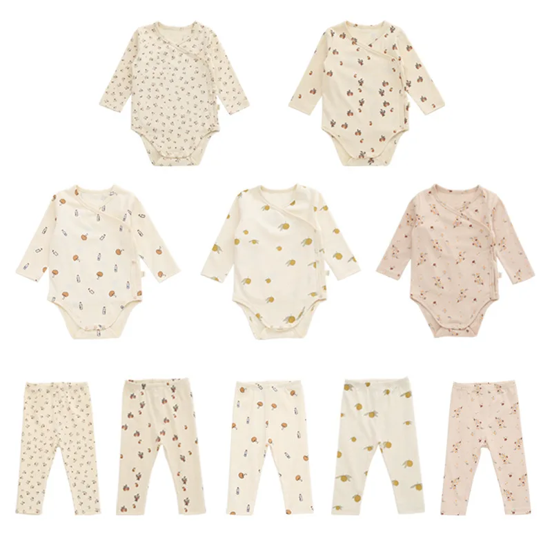 Baby Romper 2Pcs/Set Boys Girls Long Sleeve Newborn Lemon Clothes Designer Clothes Cotton Onesie One-piece