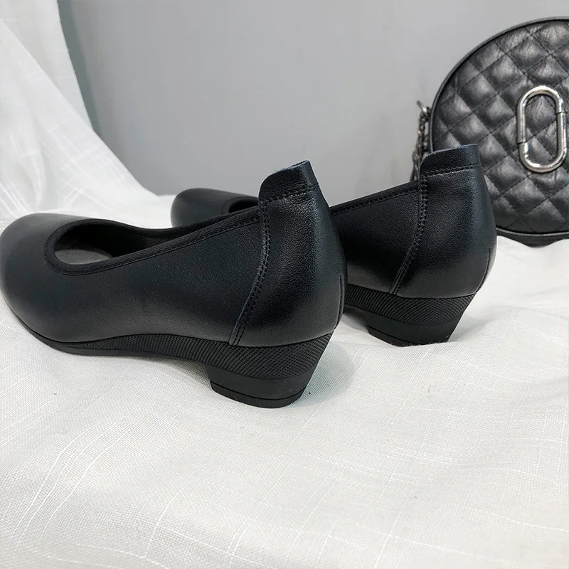 2019 Fashion Women Pumps With High Heels For Ladies Work Shoes Dancing Platform Pumps Women Genuine Leather Shoes Mary Janes