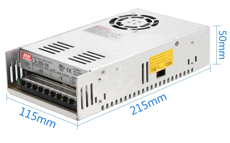 MW High quality DC5V 12V 15V 18V 24V 27V 36V 48V 60V 350W switching power supply DC power to 350W