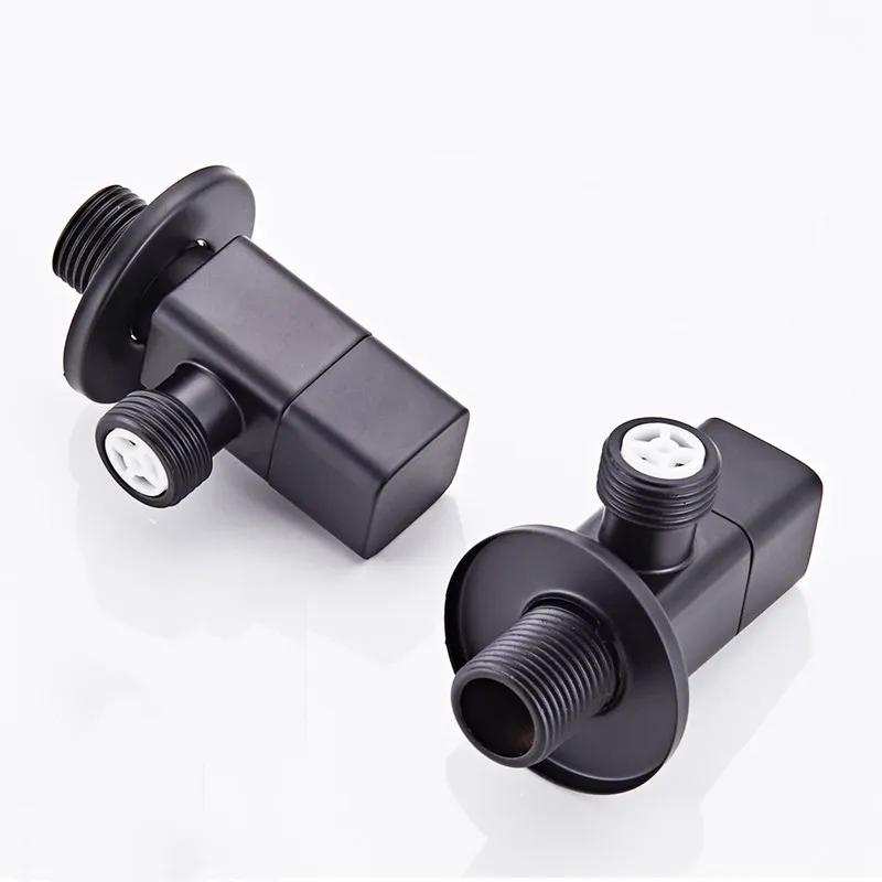 Black Angle Valve Toilet Check Valve Copper Kitchen/Bathroom Four-points Universal Hot Cold Switch Household Faucet Stop Valve