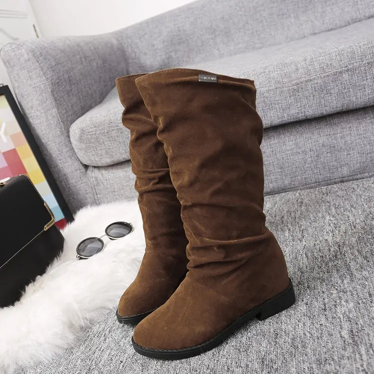 Women Girls Fashion Shoes Autumn Winter Boots Ladies Sexy Sweet Outdoor Boot Stylish Flat Flock Shoes Snow Boots Botas 2019