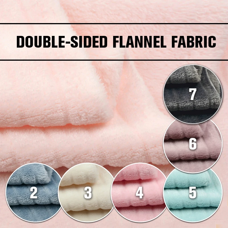 

100*180cm Double-sided Plush Flannel Fabric Winter Thick Coral Fleece Fabric For Sewing Blankets Garment Shirt Homewear Pajamas