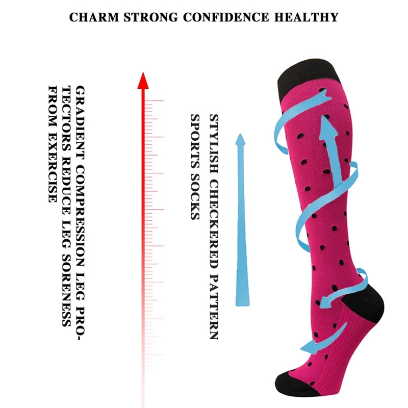 Compression Socks Fit For Medical Edema Diabetes Varicose Veins Socks Outdoor Men Women Running Hiking Sports Socks