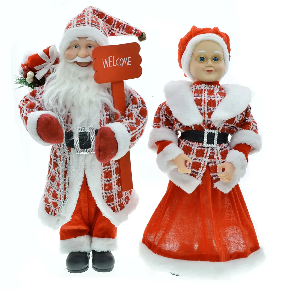 Figura de muñeco de Papá Noel de Navidad de Año Nuevo para decoración del hogar, accesorios, adornos de árbol de Navidad, figura grande de pie de