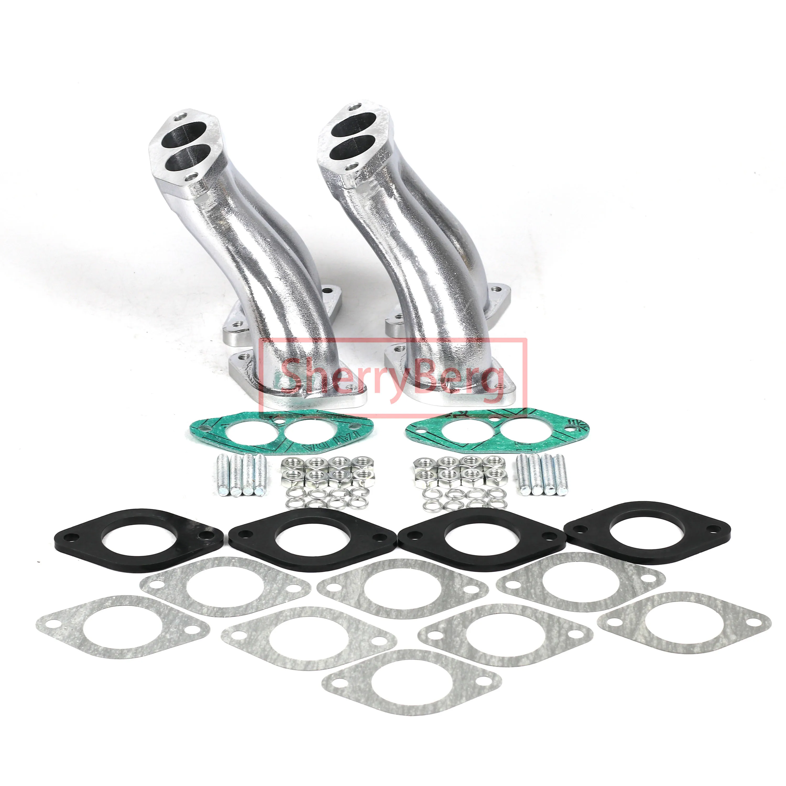 SherryBerg Intake Manifolds + Bolt /Gaskets kit for VW Weber EMPI FAJS Dual IDF / Dellorto / HPMX for Typ 1 Dual Port Radke  NEW