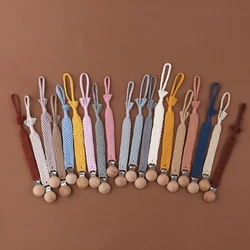 Baby Pacifier Chain Crochet Beads Wooden Clips Teether Tiny Rod Dummy Clips Dropshipping