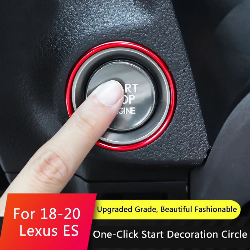 Qhcp Auto Motor Ontsteking Apparaat Start Stop Drukknop Cover Quartz Decor Ring Stickers Aluminiumlegering Voor Lexus Esnxrxuxisgslsc