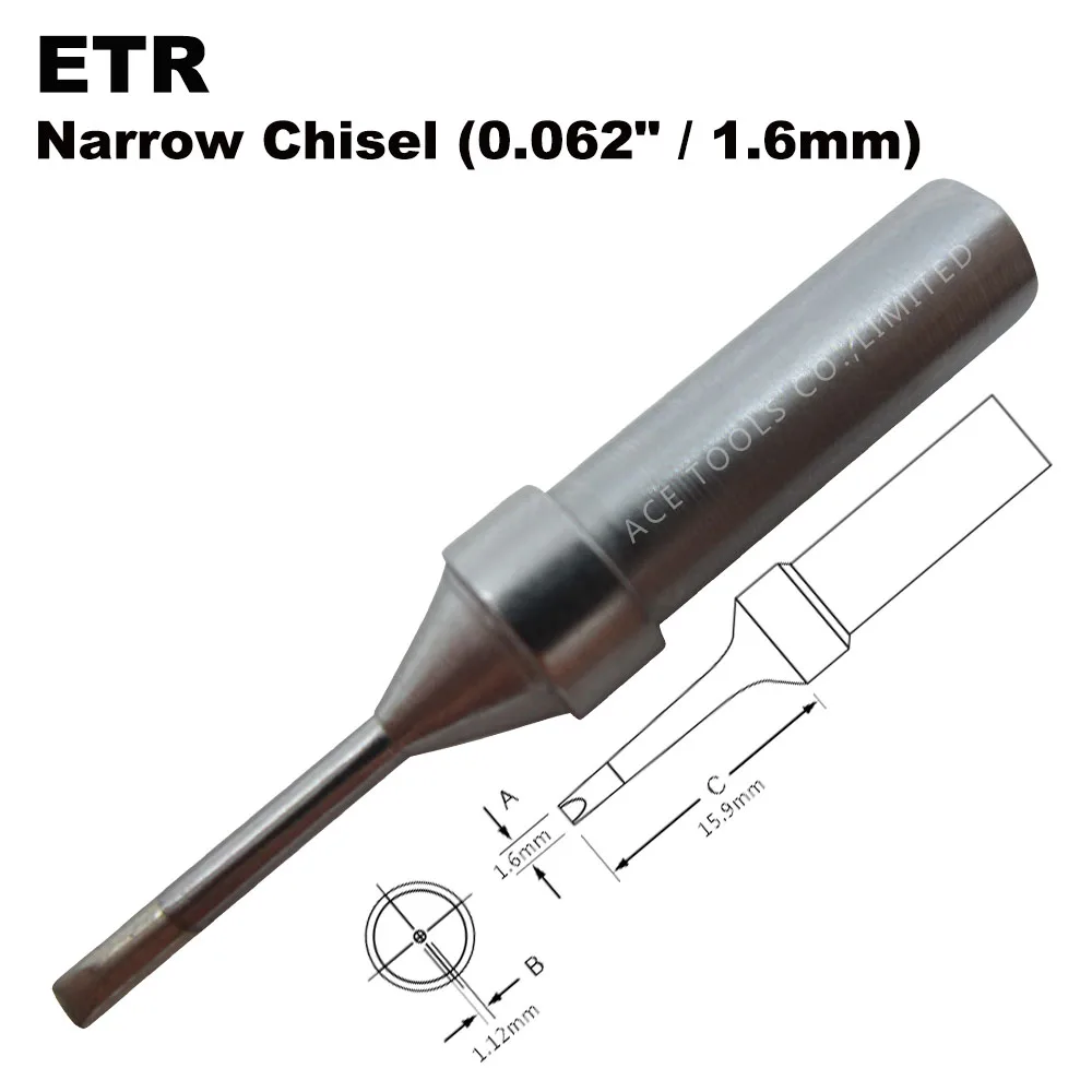 

5 PCS ETR Soldering Tips Chisel 1.6mm Fit WELLER WES51 WES50 WESD51 WE1010NA WE1010EU PES51 PES50 LR21 LR20 Iron Welding Bit