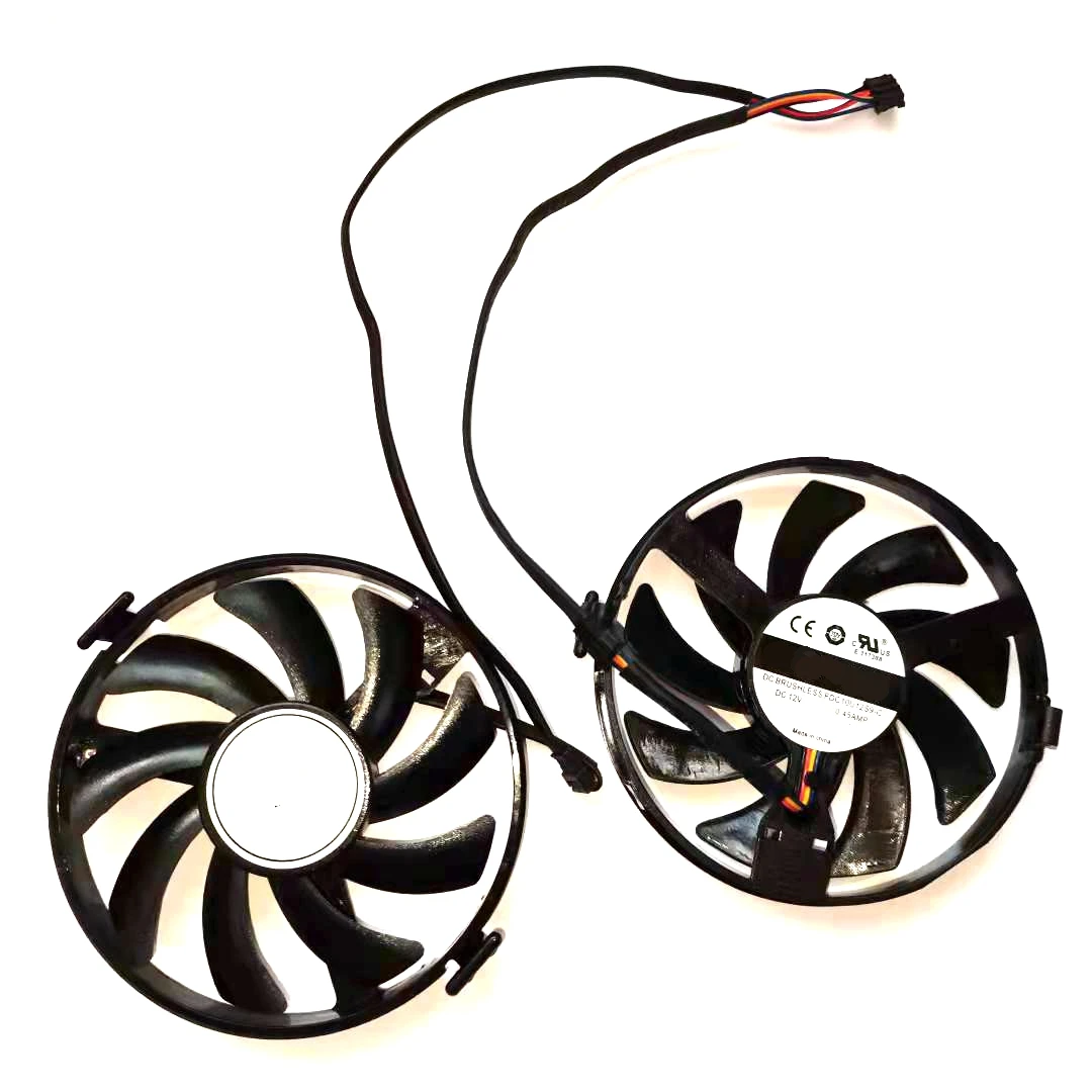 Nova FDC10U12S9-C 2 pçs/lote 4pin DC12V 0.45A para XFX R7 350 360 370 R9 380 380X R9 370 370X RX460 560 fã placa gráfica