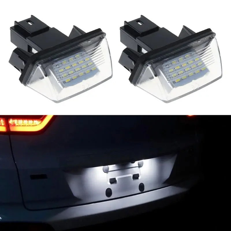 18 LED License Number Plate Lights Lamp For Peugeot 206 207 307 308 406 Citroen C3/C4/C5/C6 1 Pair