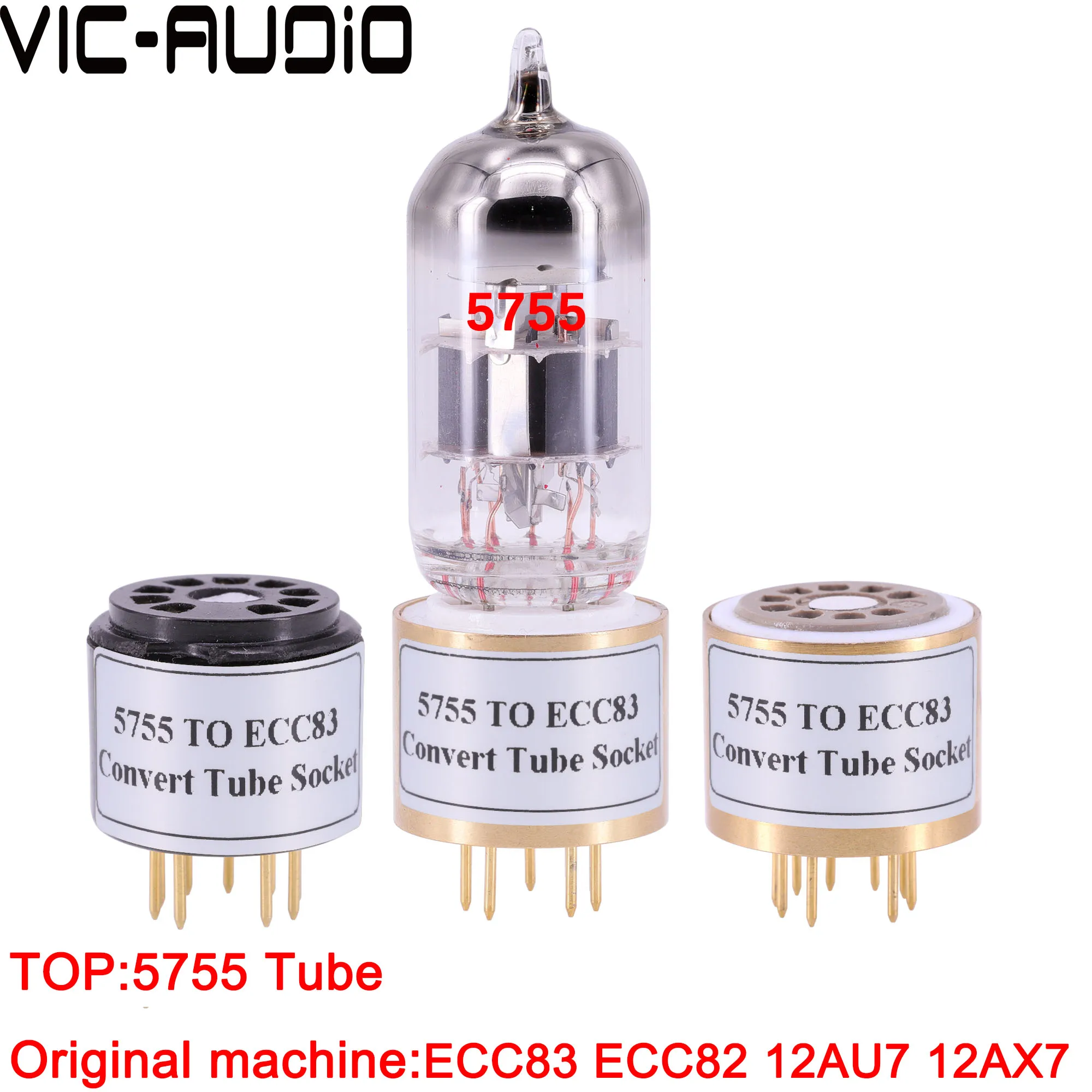 1PC WE420A 5755 TO ECC83 12AX7 12AU7 Vacuum Tube Amplifier 9Pins TO 9Pins Tube DIY Audio Vacuum Tube Adapter Socket Converter