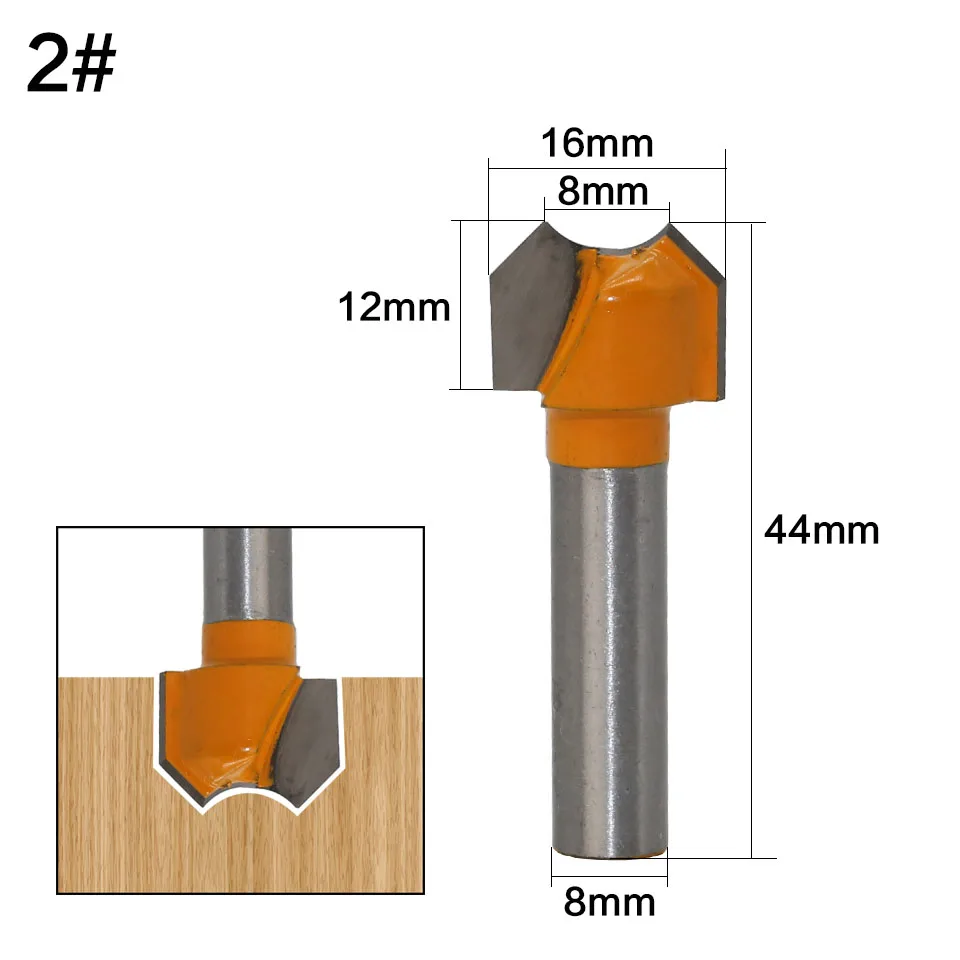 8mm Schaft Professional Grade Doppel Arc Ball Bit Runde Über Router Bits Holzbearbeitung Gravur Cutter