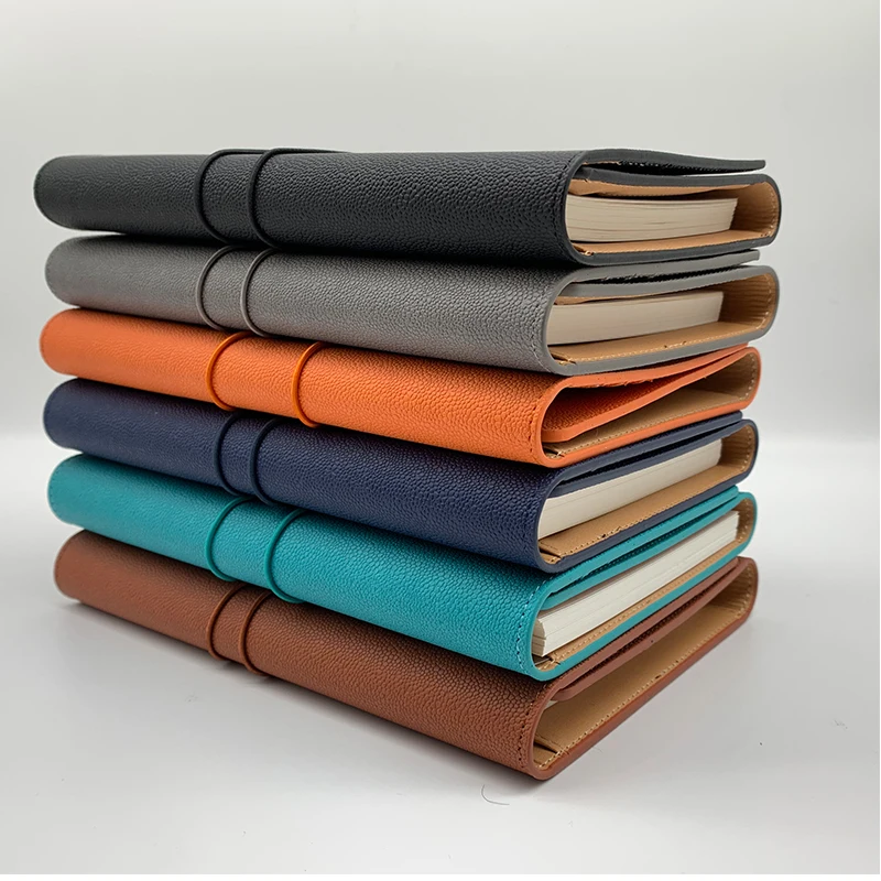 Retro Elastic Bandage A5 Leather Journal Cover Notepad Solid Color Journal Notebook Agenda 2021 Planner Office Plain Notebook