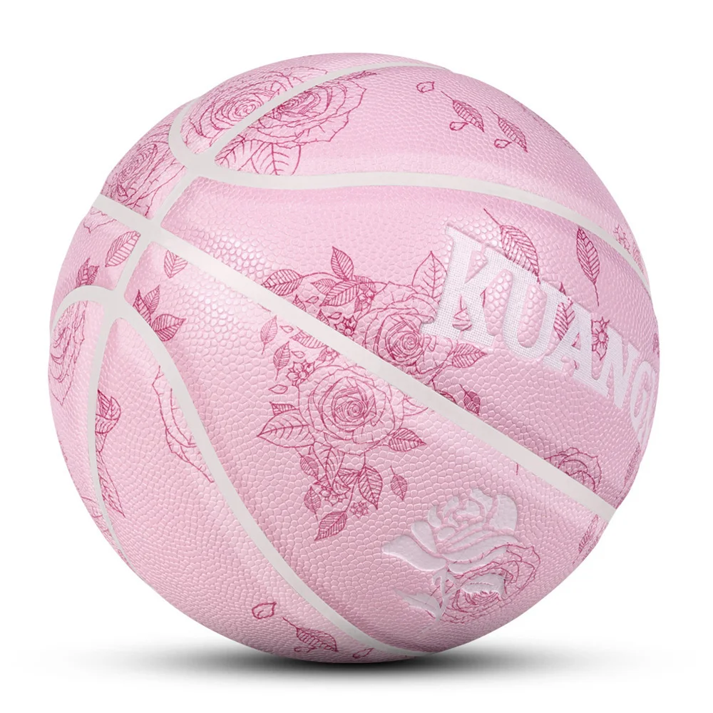 Kuangmi発光バスケットボール耐摩耗性蛍光グローイングサイズ7 puレザーゲームトレーニングボールスポーツ屋外屋内