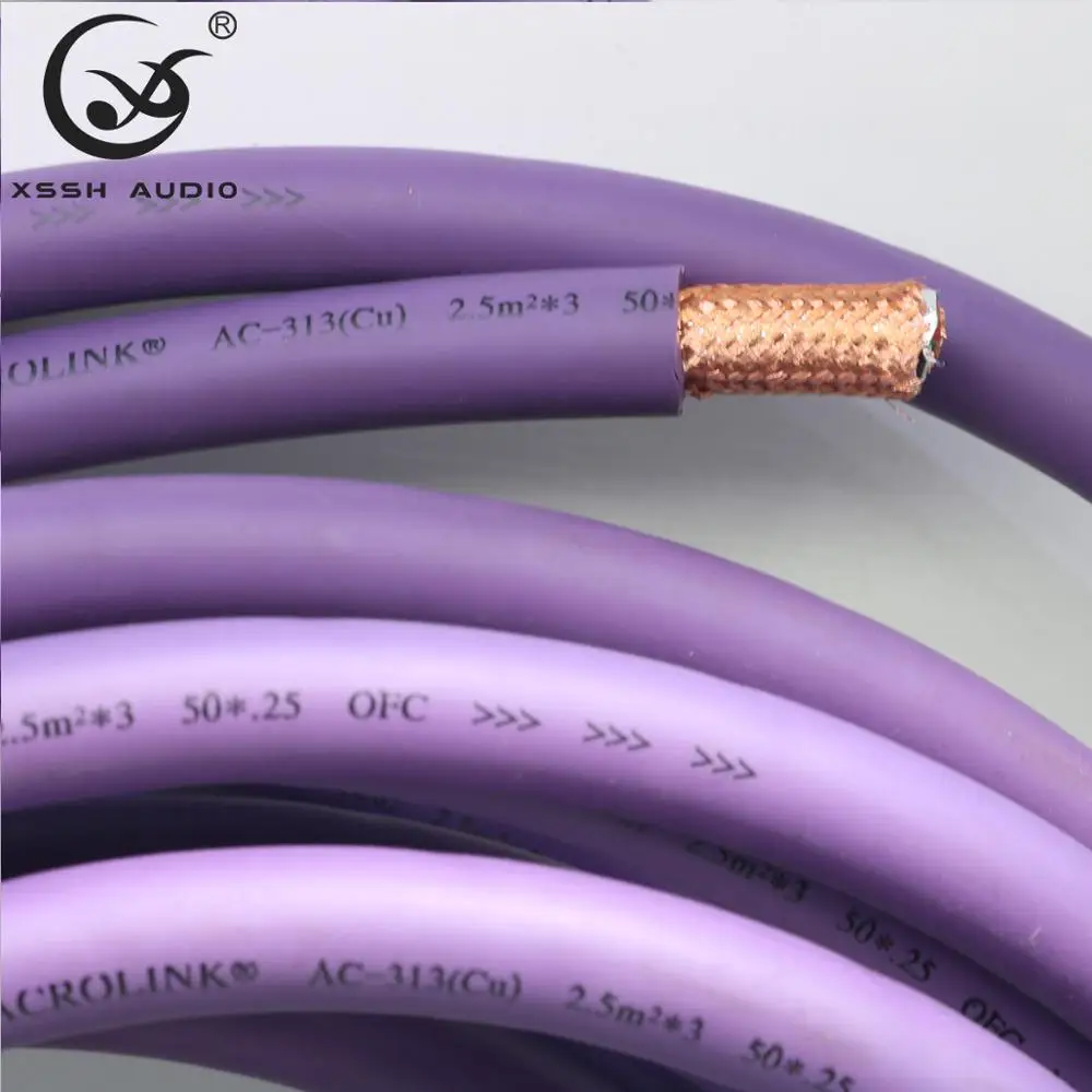 HiFi مشغل أقراص مضغوطة مضخم الصوت 13 مللي متر 3*2.5 مللي متر OFC النحاس النقي كابل مكبر الصوت كابلات الطاقة سلك الحبل