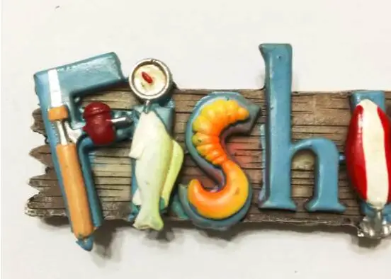 3D Resin Travel  Creative Letter FISHING Fridge Magnet Tourist Souvenir