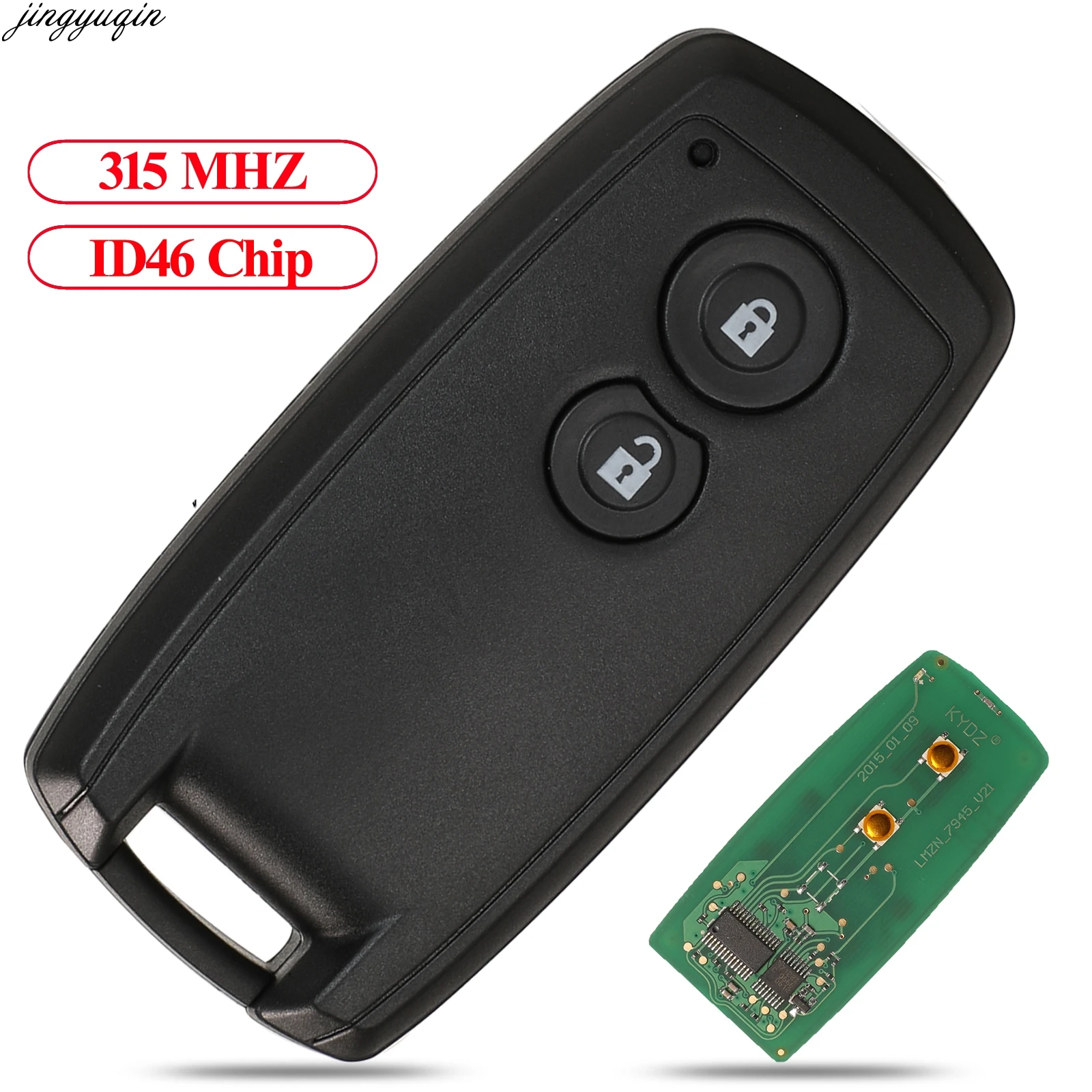 

Jingyuqin Remote Keyless go Car Key 315MHZ ID46 Chip For Suzuki Swift SX4 Grand Vitara KBRTS003 2Button Smart Card Entry Control