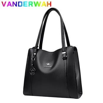 Echte zachte lederen handtassen voor dames Vintage schoudertas Luxe designer dames portemonnee met grote capaciteit Sac A Main