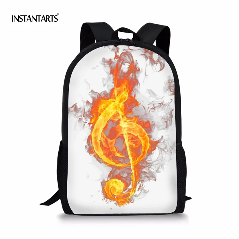 

New Fashion Men's SchoolBags Children Satchel Primary School Bookbags Flame Music Notes Printing Boys Girls Shoulder Backpack