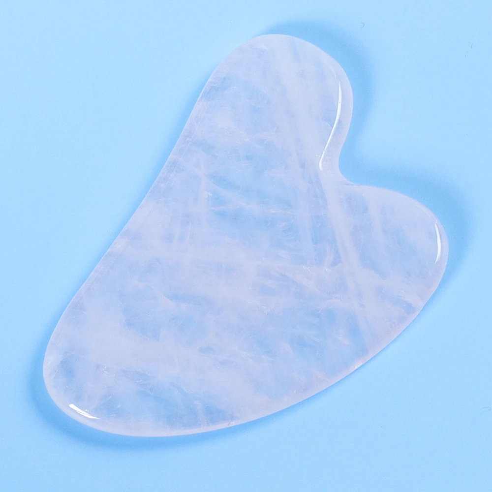 Natural Pink Jade Gua Sha Scraper Board Massage Quartz Jade Guasha Stone For Chin Neck Face Lifting Wrinkle Remover Beauty Care