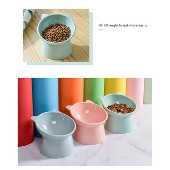 Pet Dog Cat Bowl with Raised Stand Pet Food Cat feeder Protect Cervical Vertebra cat food bowl for dogs Pet Products 6