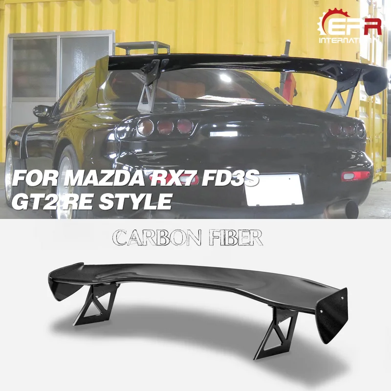 Car-styling For RX7 FD3S RE GT2 GT Carbon Fiber Spoiler Trunk Wing Auto Boot Body Kit Trim