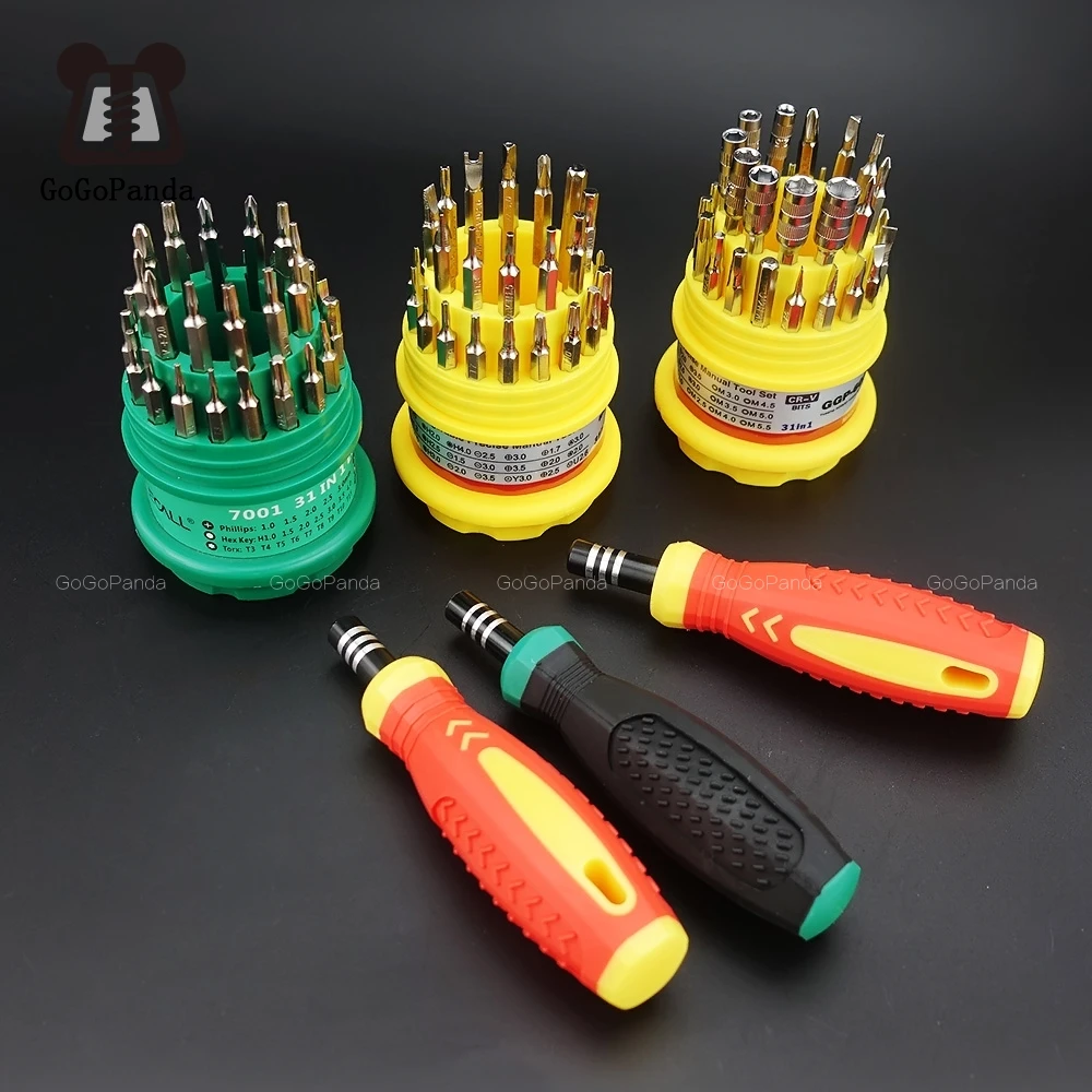 High Quality 31 in 1 Precision Handle Screwdriver Set Mobile Phone Repair Kit Tools 7001 Strong Magnestism CRV 28mm