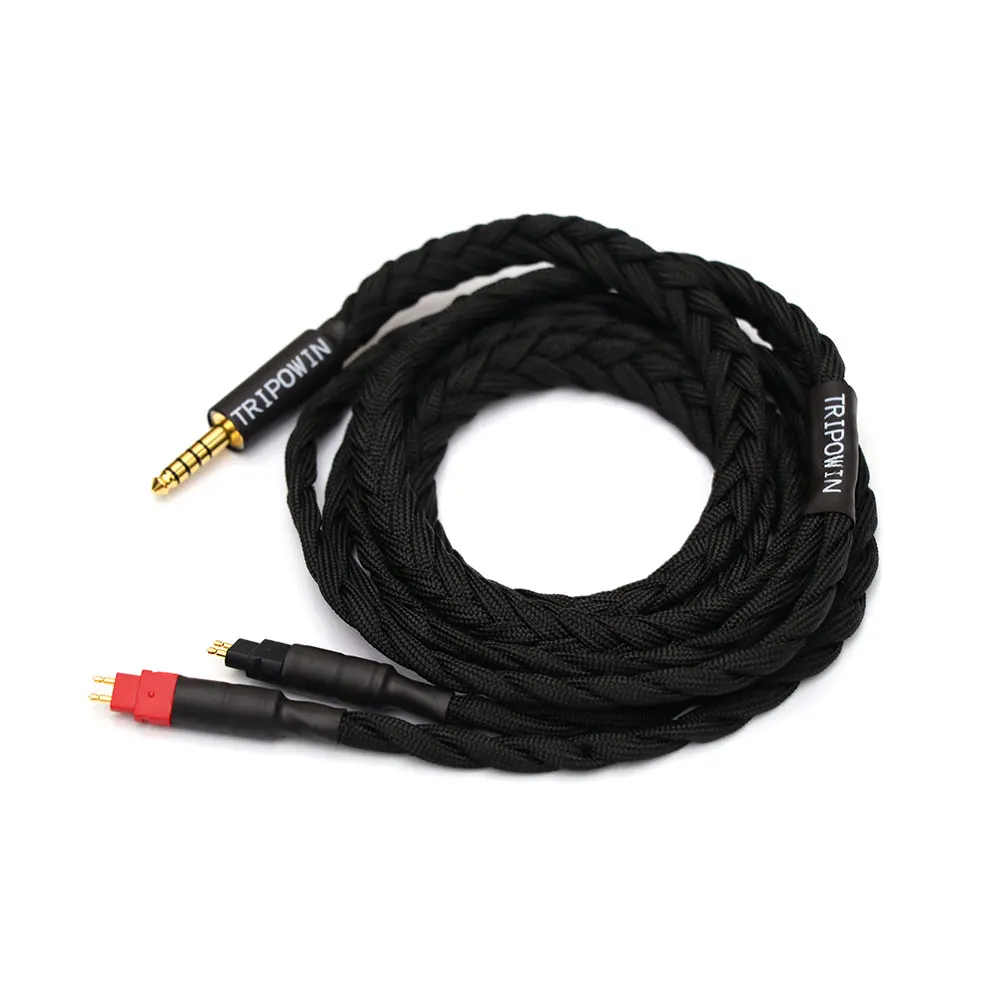 Tripowin GranVia 26AWG 36 Strands x 4 Core Handmade Headphone Replacement Cable for HD650 HD580 HD800 HIFIMAN ANANDA Black