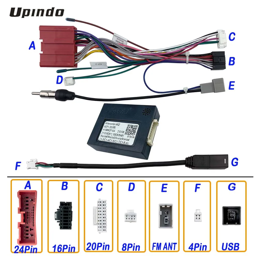 Car Radio Cable CAN-Bus Box Adapter for Mazda 3 6 CX-7 Wiring Harness Power Connector Socket