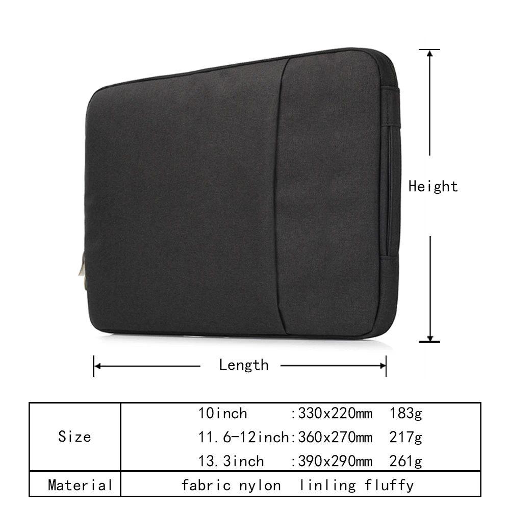 Laptop Sleeve Bag with Pocket for 11/13/15 Inch Notebook Case Cover Suitable for Microsoft Surface/2/3/Pro/Book/Laptop Bag