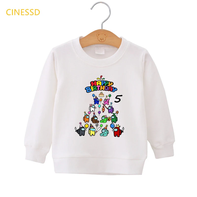 

Funny Cartoon Sweatshirt For Kids Boy Girl White Long Sleeve Fleece Jacket Plus Velvet Graphic Cartoon Top Unisex Spring Autumn