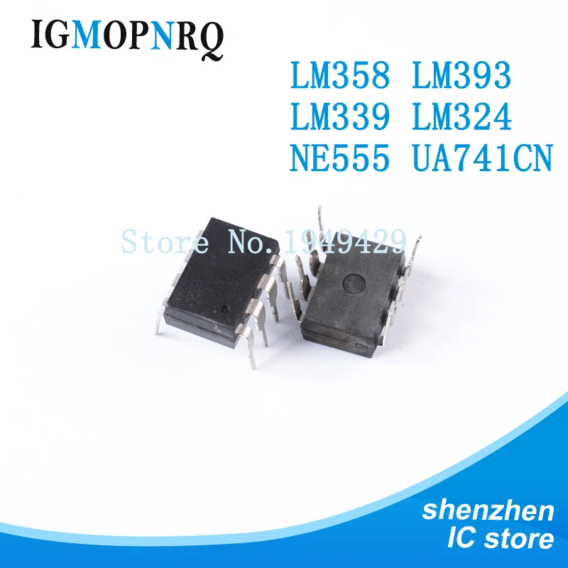 20pcs dip UA741 lm324 lm393 lm339 ne555 lm358 amplifier circuit lm358n lm324n lm339n lm393n ne555p UA741CN