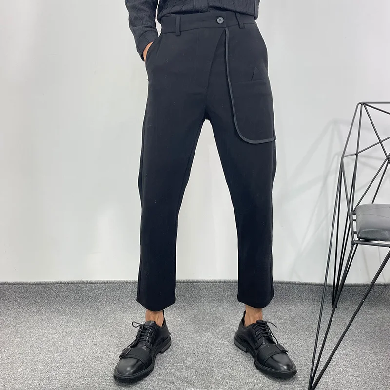 Men's Harun Pants Spring And Autumn New Personality Lapel Fashion Casual Versatile Loose Dark Large Size Pants