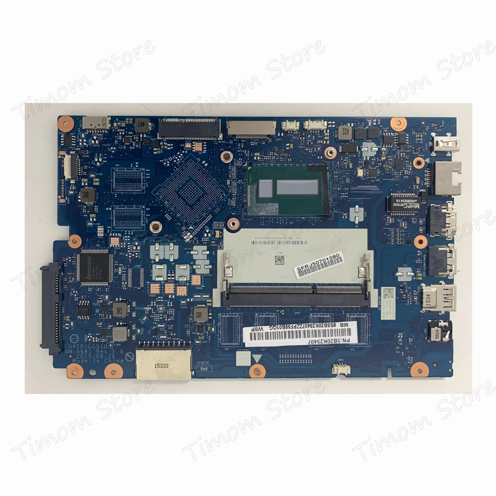 5B20K25407 5B20K25381 I3-5005UP UMA CG410/CG510 NM-A681 Laptop Integrated Motherboard FullTest for Lenovo 100-15IBD ideapad 80QQ