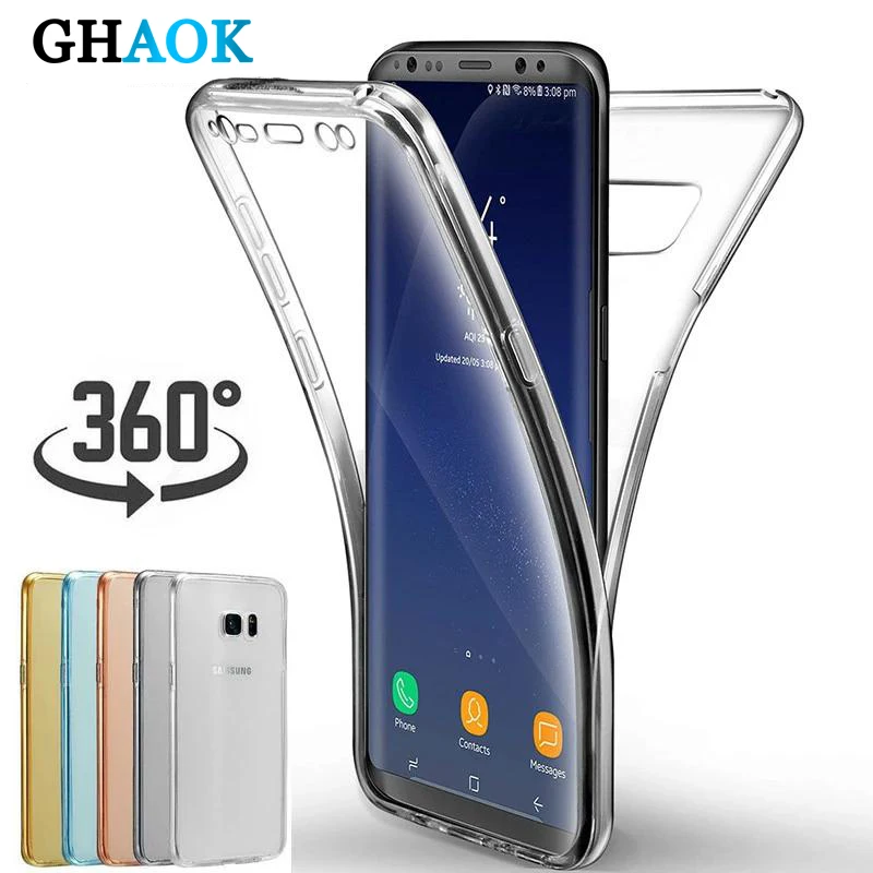 

360 Cover on for Samsung Galaxy Note 10 Pro 9 8 S10E S10 S9 S8 Plus S7 S6 Edge S5 Case Soft TPU For A10 A30 A40 A50 A60 A70 Case