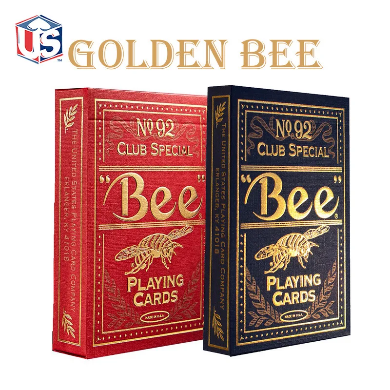 Bee Gold Edition котик игральные карты синие/красные Магия покер USPCC Новые герметичные сборные карты фокусы реквизит для волшебника