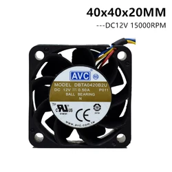 AVC 4020 40x40x20MM 40MM Server Fan  15000RPM DBTA0420B2U DC 12v 0.5A  4PIN PWM