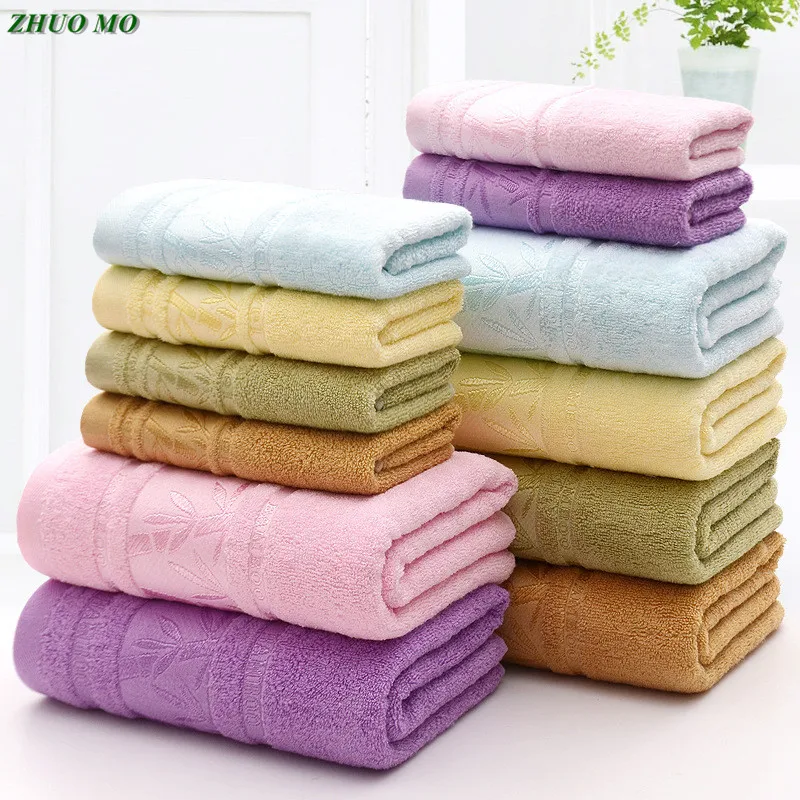 

ZHUO MO-Bamboo Fiber Bath Towel, 100% мягкое полотенце, дорожные полотенца для душа для взрослых, абсорбент для дома, 35*75 см, 2 шт.
