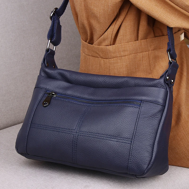 Genuine Leather Women Bag Ladies Shoulder Crossbody Bag Luxury Handbags Messenger Shoulder Bag Fashion Female Large Tote Purse