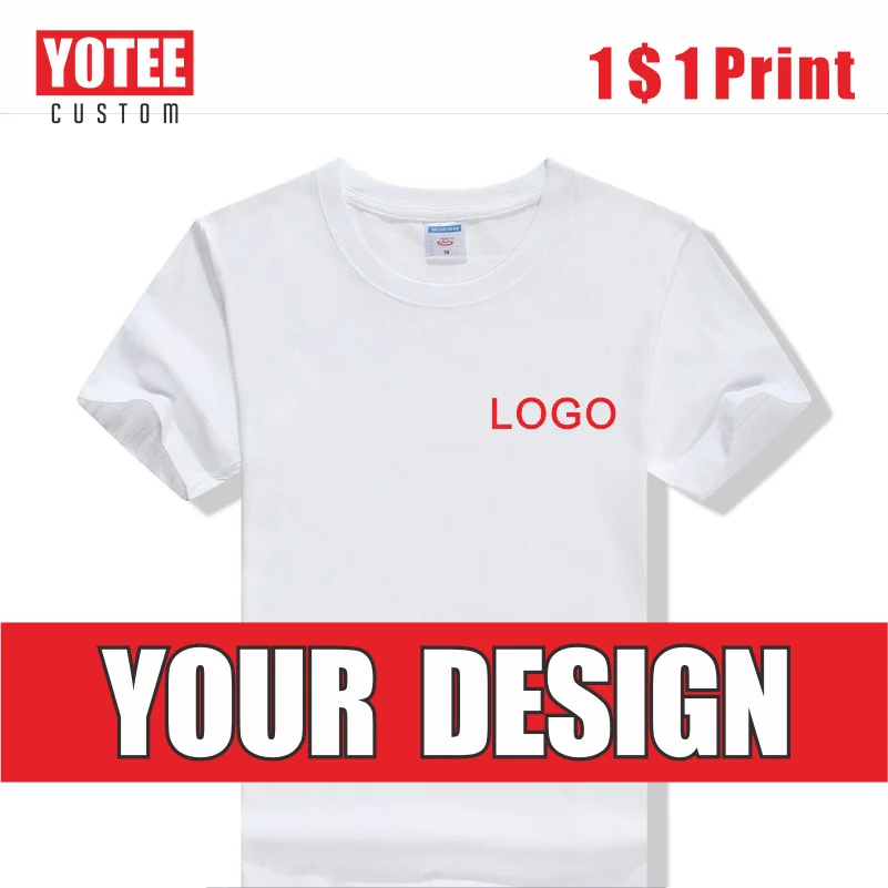 Yotee Cheap Casual Logo Custom Thin Cotton White T-shirt Cheap